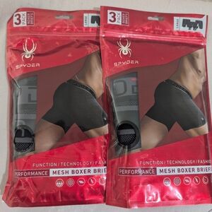 2 packs 6 total Spyder Performance Mesh Boxer Briefs Men's Large L